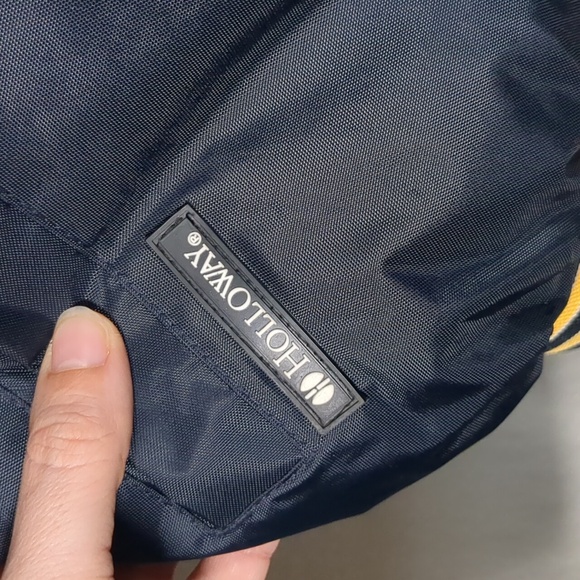 Bomber Jacket Men's Holloway WWII Air Force UK England Navy Blue Yellow Medium - Picture 9 of 14